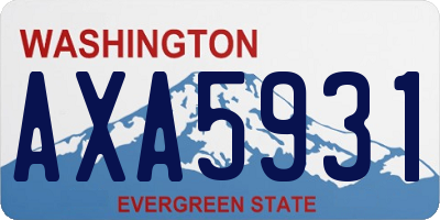 WA license plate AXA5931