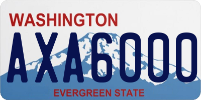 WA license plate AXA6000