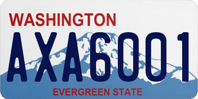 WA license plate AXA6001