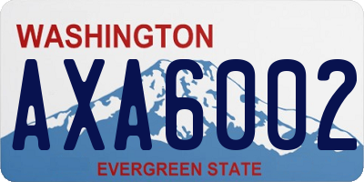 WA license plate AXA6002