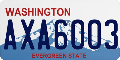 WA license plate AXA6003