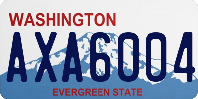 WA license plate AXA6004