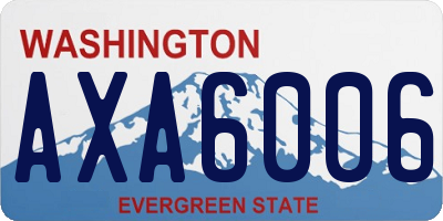 WA license plate AXA6006