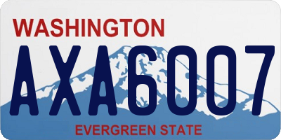 WA license plate AXA6007