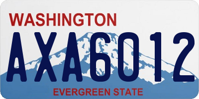 WA license plate AXA6012