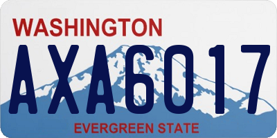 WA license plate AXA6017