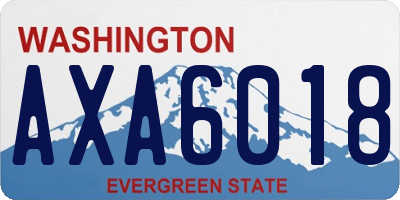 WA license plate AXA6018