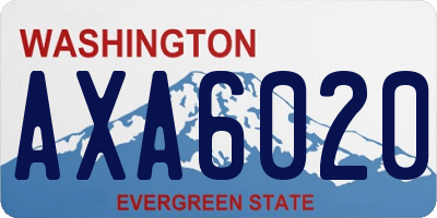 WA license plate AXA6020