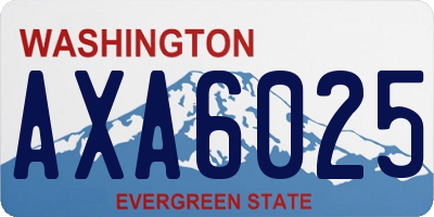 WA license plate AXA6025