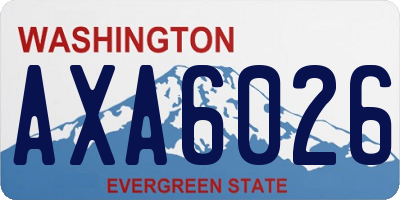 WA license plate AXA6026