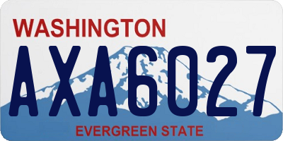 WA license plate AXA6027