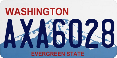 WA license plate AXA6028
