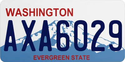 WA license plate AXA6029