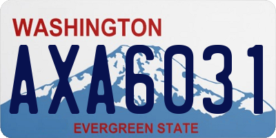 WA license plate AXA6031