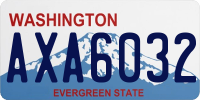 WA license plate AXA6032
