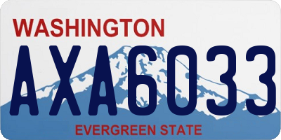 WA license plate AXA6033