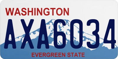 WA license plate AXA6034