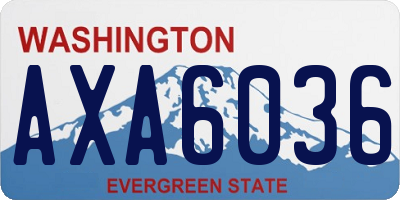 WA license plate AXA6036