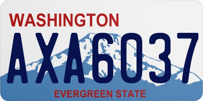 WA license plate AXA6037