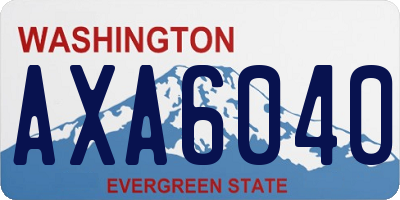 WA license plate AXA6040