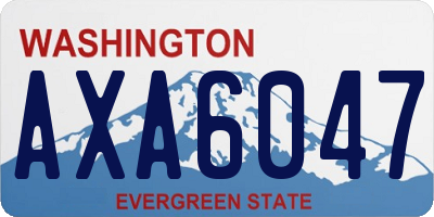 WA license plate AXA6047