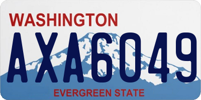WA license plate AXA6049
