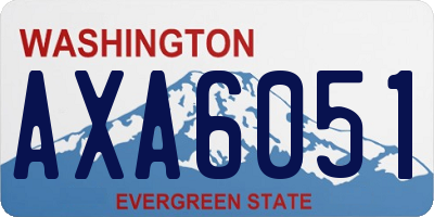 WA license plate AXA6051