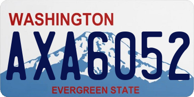 WA license plate AXA6052