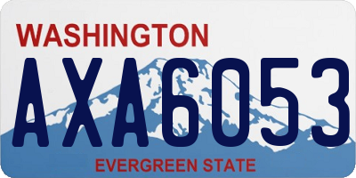 WA license plate AXA6053