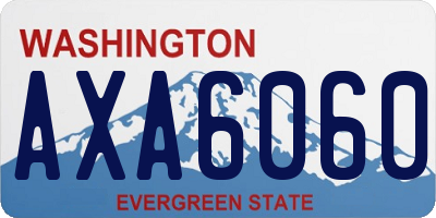 WA license plate AXA6060