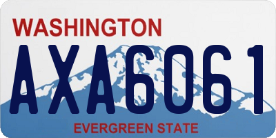 WA license plate AXA6061