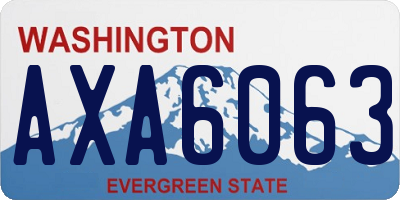 WA license plate AXA6063