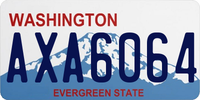 WA license plate AXA6064