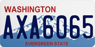 WA license plate AXA6065