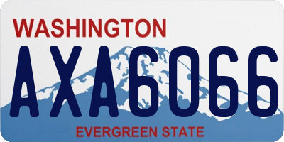 WA license plate AXA6066