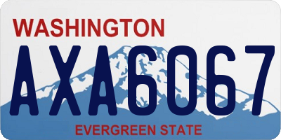 WA license plate AXA6067