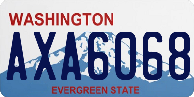 WA license plate AXA6068