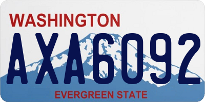 WA license plate AXA6092