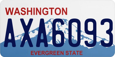 WA license plate AXA6093