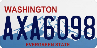 WA license plate AXA6098