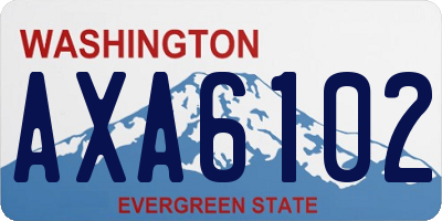 WA license plate AXA6102
