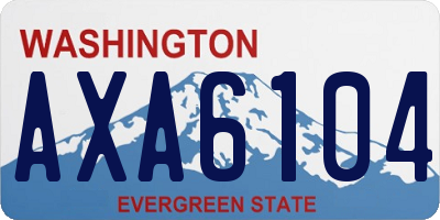 WA license plate AXA6104