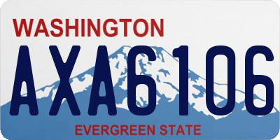WA license plate AXA6106