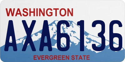 WA license plate AXA6136