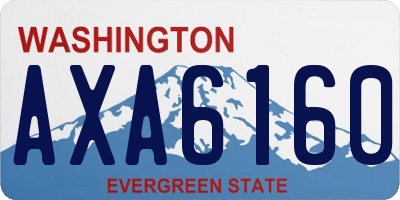 WA license plate AXA6160