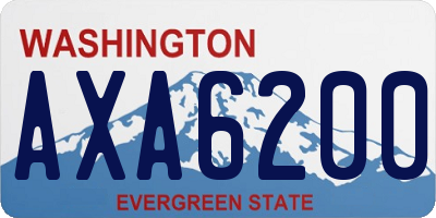 WA license plate AXA6200