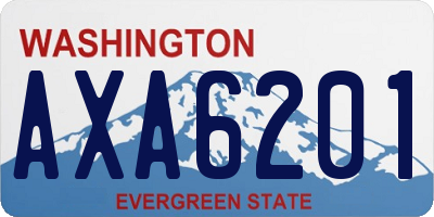 WA license plate AXA6201