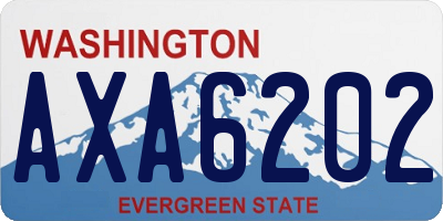 WA license plate AXA6202