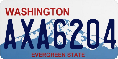 WA license plate AXA6204