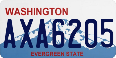 WA license plate AXA6205